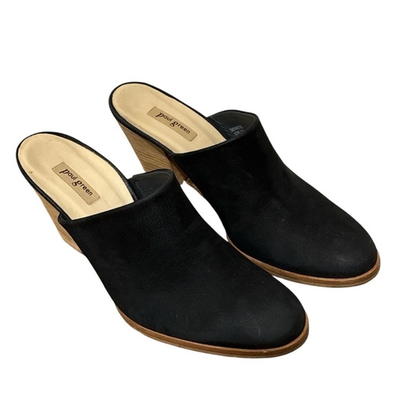 EUC - Paul Green Vonda Black Nubuck Stacked Heel Mules Size
US 4.5 - Picture 3 of 7